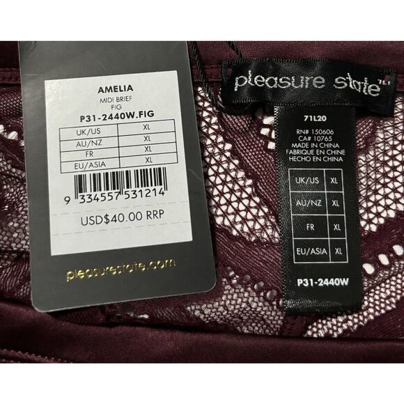 Pleasure State Panties Mid Brief Amelia Size XL Underwear NWT Fig Intimates - Picture 5 of 8
